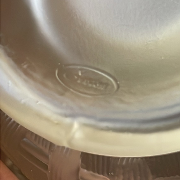 VTG Fenton Clear Satin Basket Weave Glass raffled Bowl - Picture 6 of 9